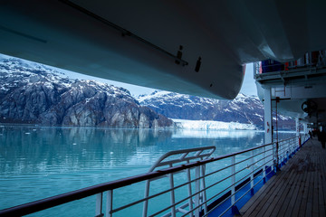 Cruise ship sailing in Glacier Bay National Park, Alaska