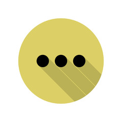 three dots long shadow icon. Simple glyph, flat vector of web icons for ui and ux, website or mobile application