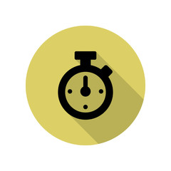 stopwatch long shadow icon. Simple glyph, flat vector of web icons for ui and ux, website or mobile application