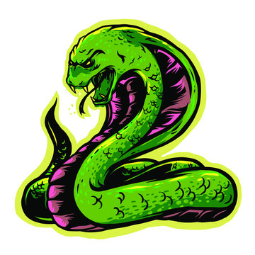 snake vector logo mascot design