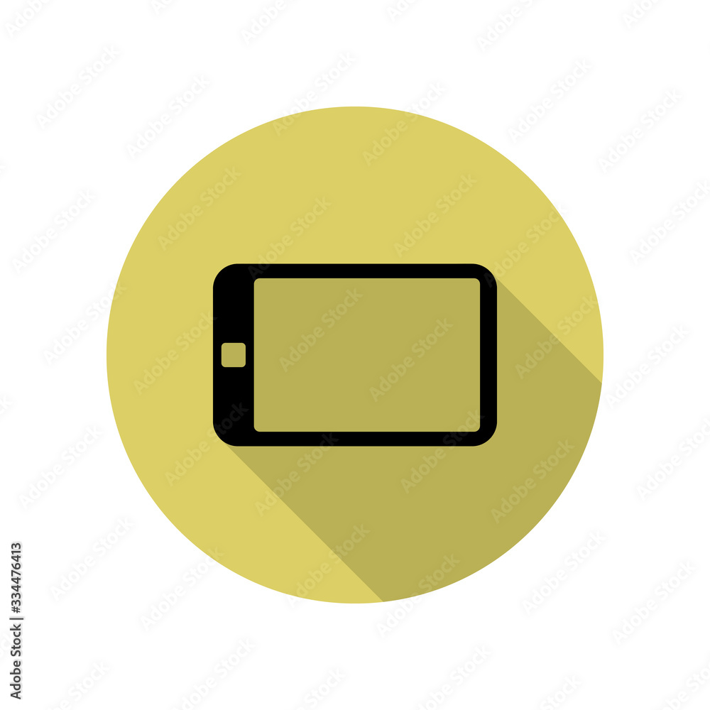 Poster the tablet long shadow icon. simple glyph, flat vector of web icons for ui and ux, website or mobile