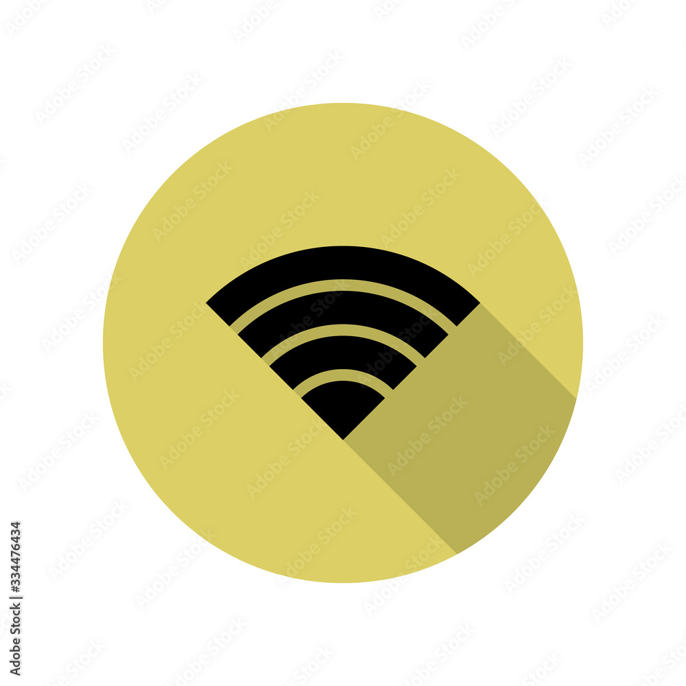Poster radio signal long shadow icon. simple glyph, flat vector of web icons for ui and ux, website or mobi