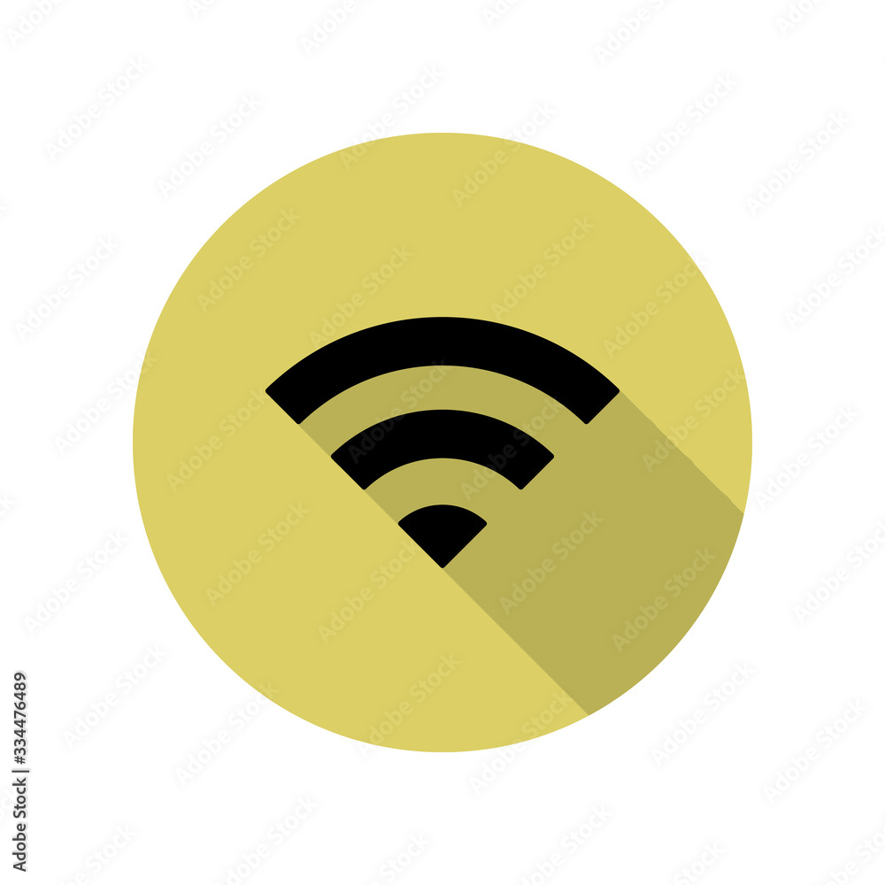 Poster radio sign long shadow icon. simple glyph, flat vector of web icons for ui and ux, website or mobile