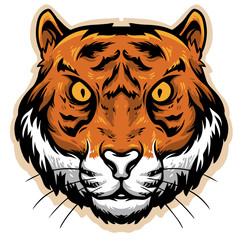 tiger head vector logo mascot design