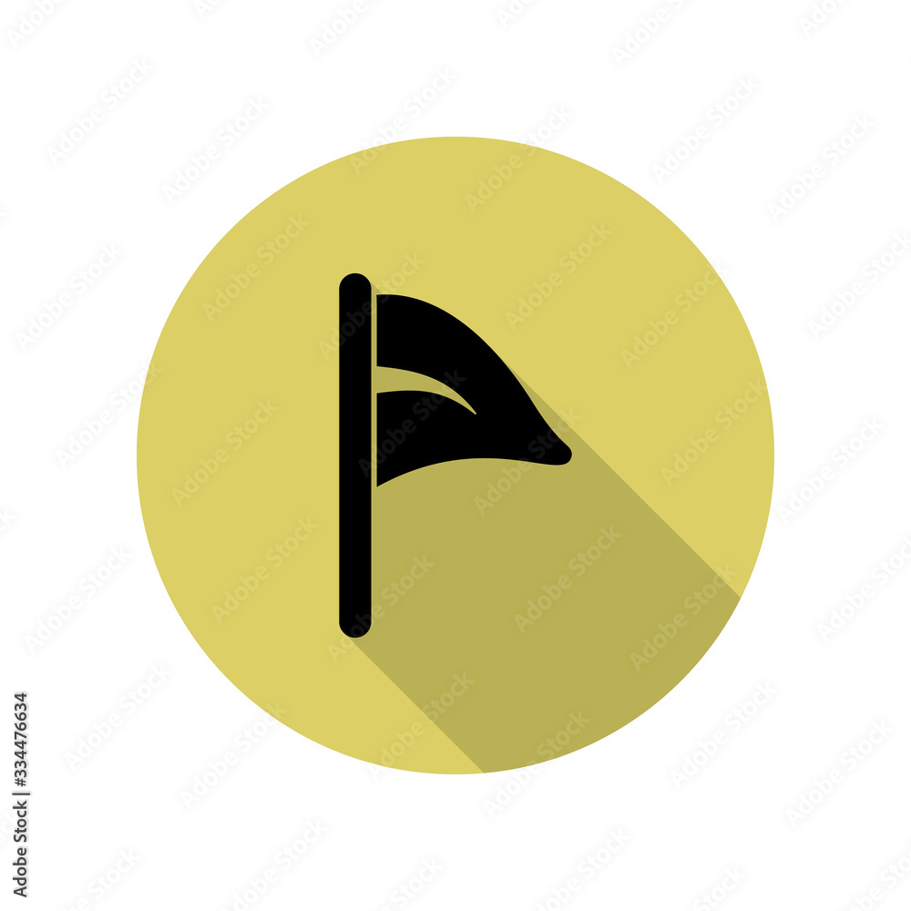 Poster flag long shadow icon. simple glyph, flat vector of web icons for ui and ux, website or mobile appli