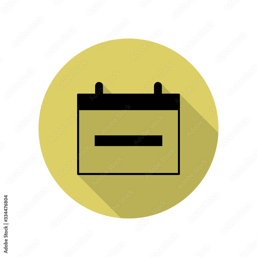 Poster the calendar long shadow icon. simple glyph, flat vector of web icons for ui and ux, website or mobi
