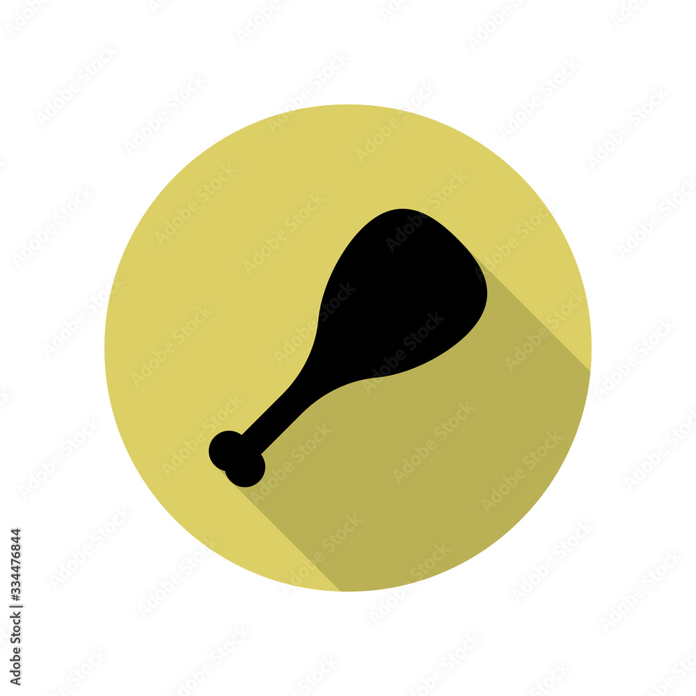 Poster fried chicken leg long shadow icon. simple glyph, flat vector of web icons for ui and ux, website or