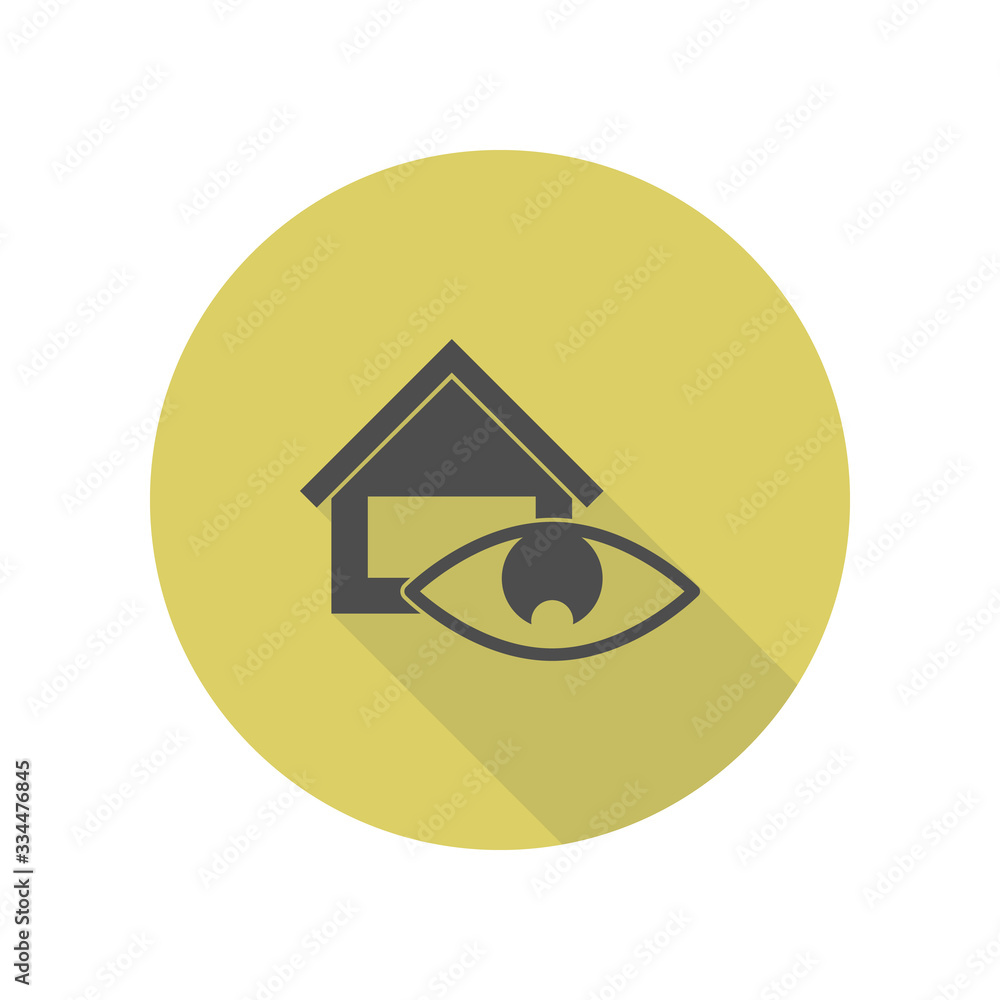 Poster house supervision long shadow icon. simple glyph, flat vector of web icons for ui and ux, website or