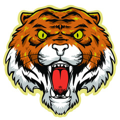 tiger head vector logo mascot design