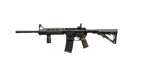 Modern automatic rifle isolated on white back. Weapons for police, special forces and the army....