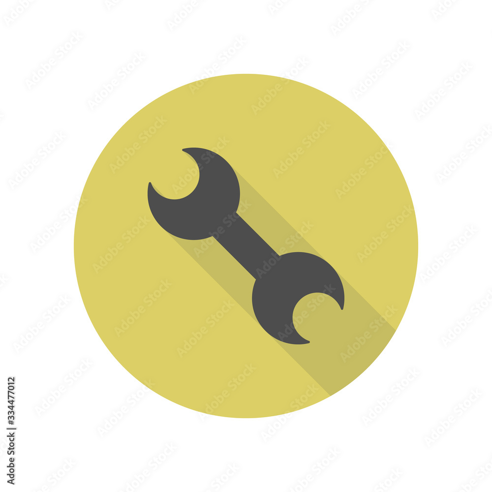 Poster settings long shadow icon. simple glyph, flat vector of web icons for ui and ux, website or mobile a