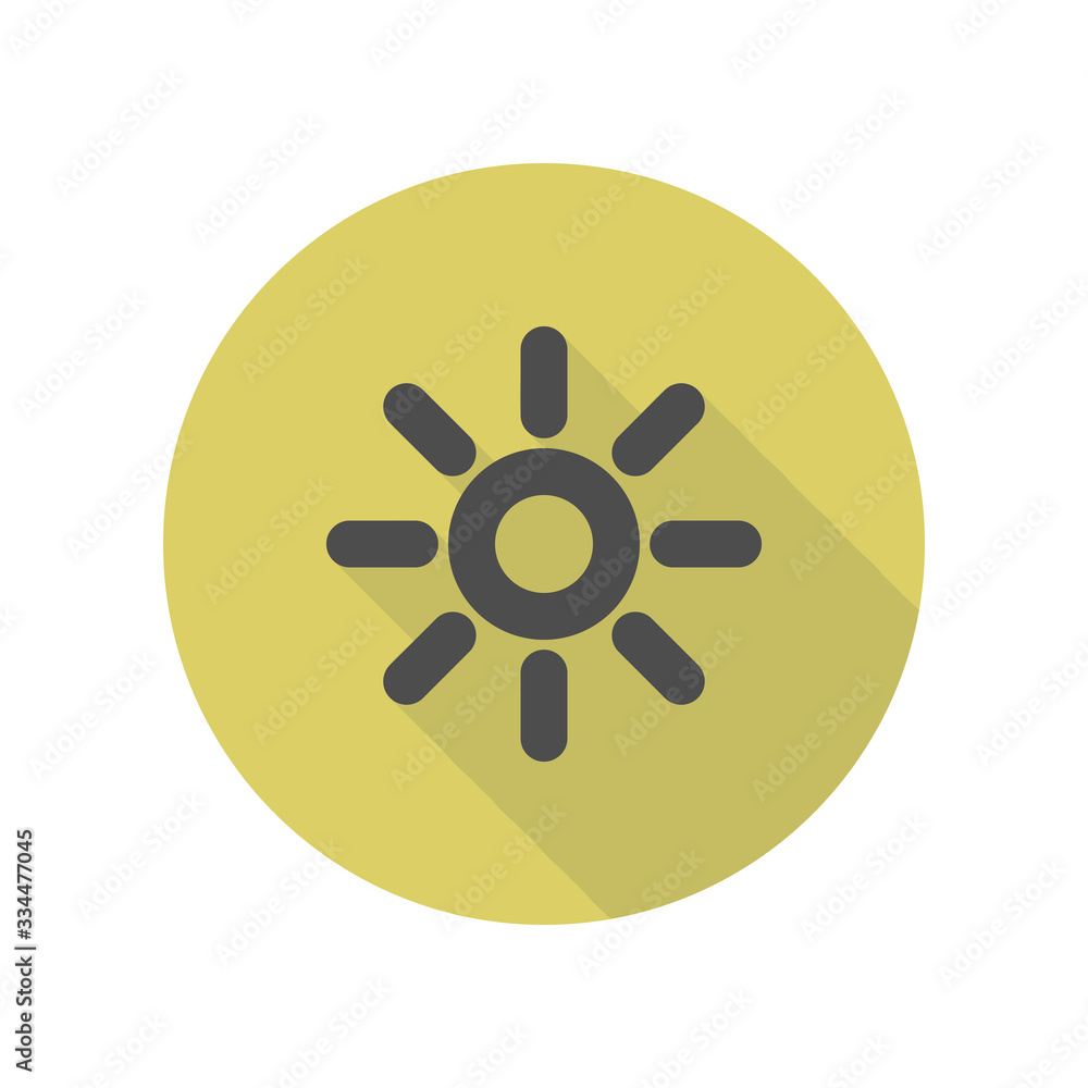 Poster sun long shadow icon. simple glyph, flat vector of web icons for ui and ux, website or mobile applic