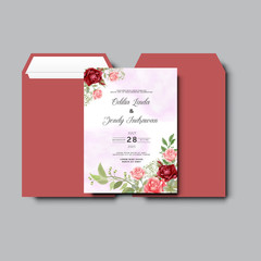 beautiful floral wedding invitation card