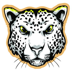 leopard head vector logo mascot design