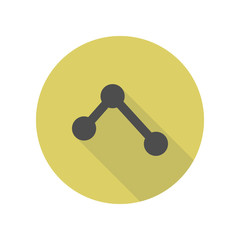 share this sign long shadow icon. Simple glyph, flat vector of web icons for ui and ux, website or mobile application