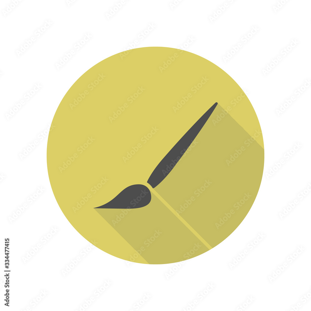 Aufkleber brush long shadow icon. simple glyph, flat vector of web icons for ui and ux, website or mobile appl