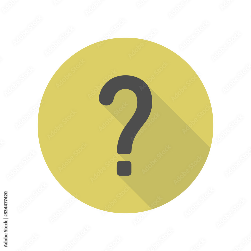 Poster question mark long shadow icon. simple glyph, flat vector of web icons for ui and ux, website or mob