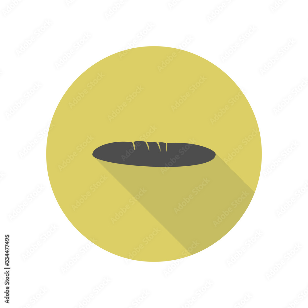 Poster bread long shadow icon. simple glyph, flat vector of web icons for ui and ux, website or mobile appl