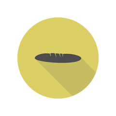 bread long shadow icon. Simple glyph, flat vector of web icons for ui and ux, website or mobile application