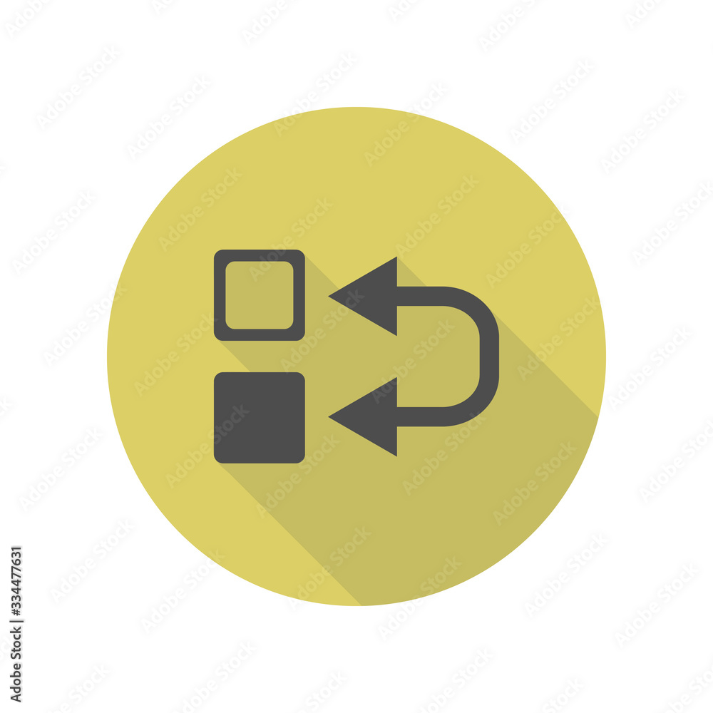 Poster inversion sign long shadow icon. simple glyph, flat vector of web icons for ui and ux, website or mo