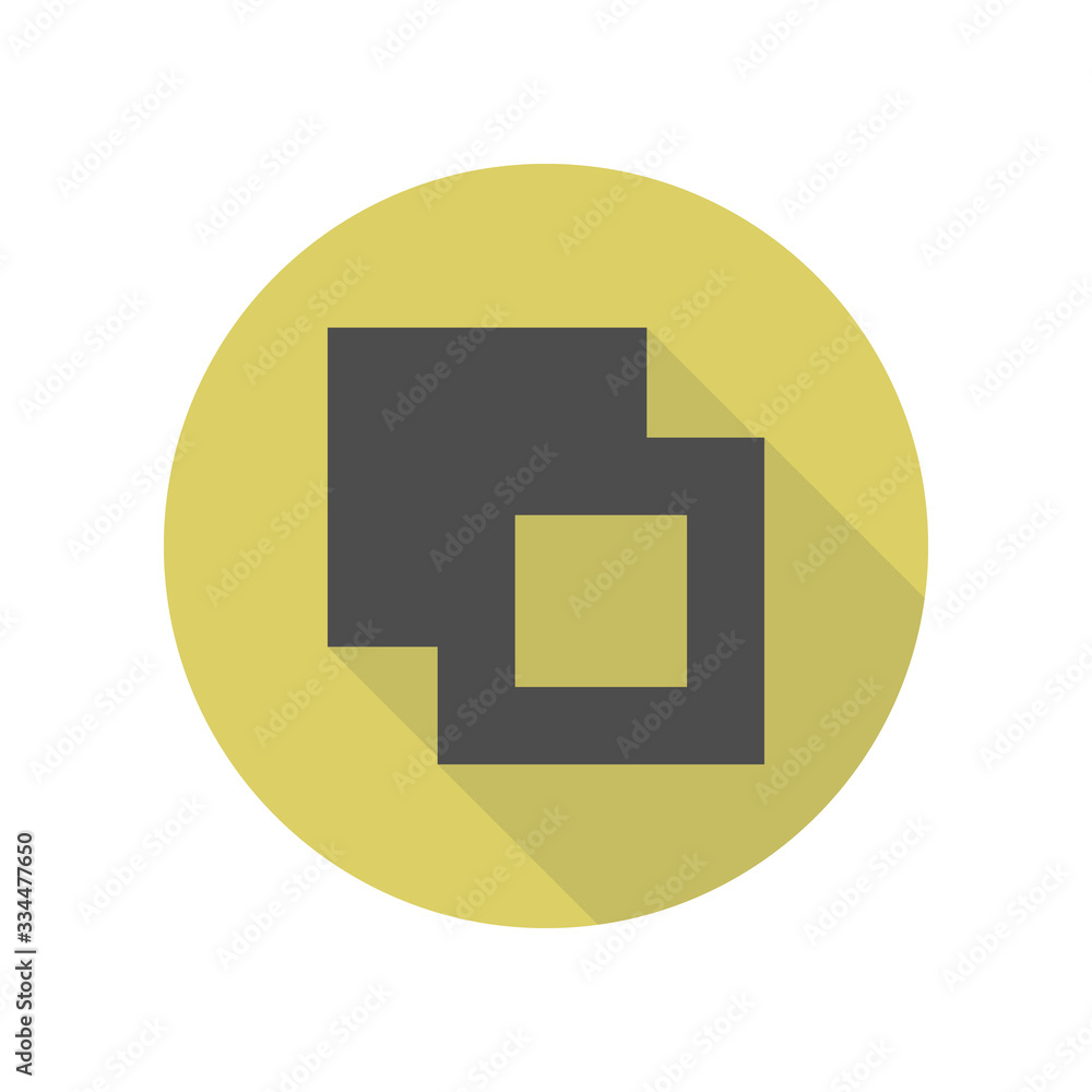 Poster cut sign long shadow icon. simple glyph, flat vector of web icons for ui and ux, website or mobile a