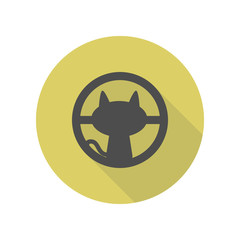 cat outside the window long shadow icon. Simple glyph, flat vector of web icons for ui and ux, website or mobile application © rashadaliyev