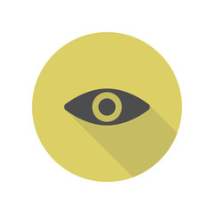 eye long shadow icon. Simple glyph, flat vector of web icons for ui and ux, website or mobile application