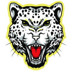 leopard head vector logo mascot design