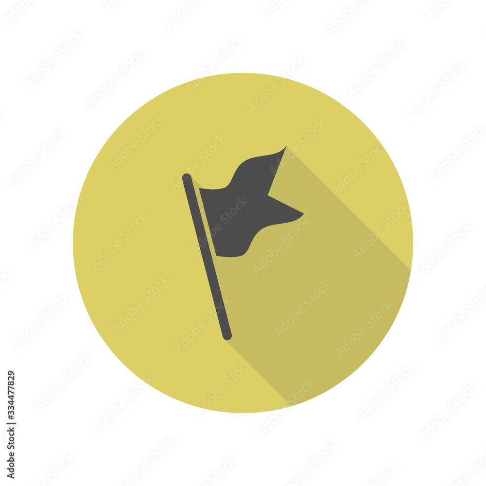 Poster flag long shadow icon. simple glyph, flat vector of web icons for ui and ux, website or mobile appli