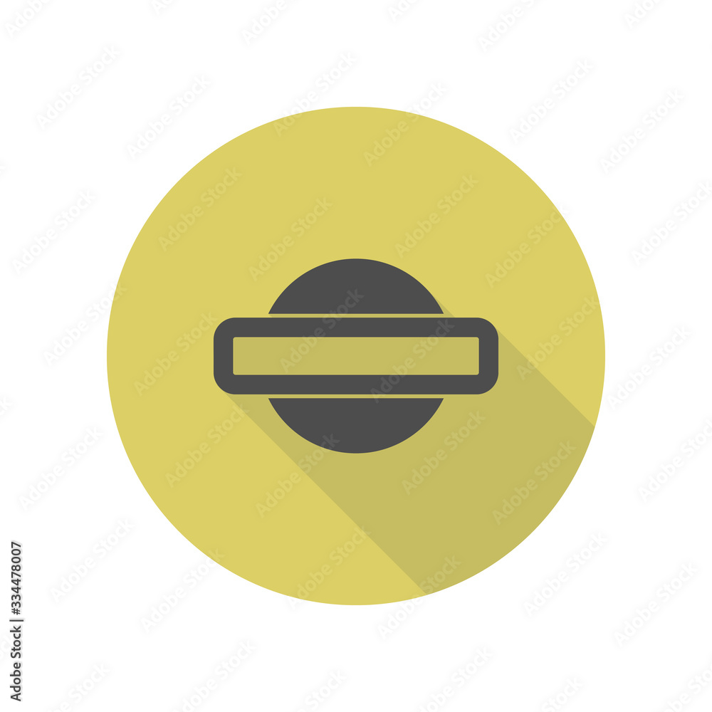 Poster prohibition sign long shadow icon. simple glyph, flat vector of web icons for ui and ux, website or 