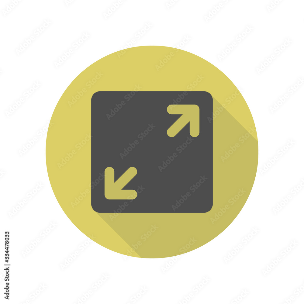 Poster open sign long shadow icon. simple glyph, flat vector of web icons for ui and ux, website or mobile 