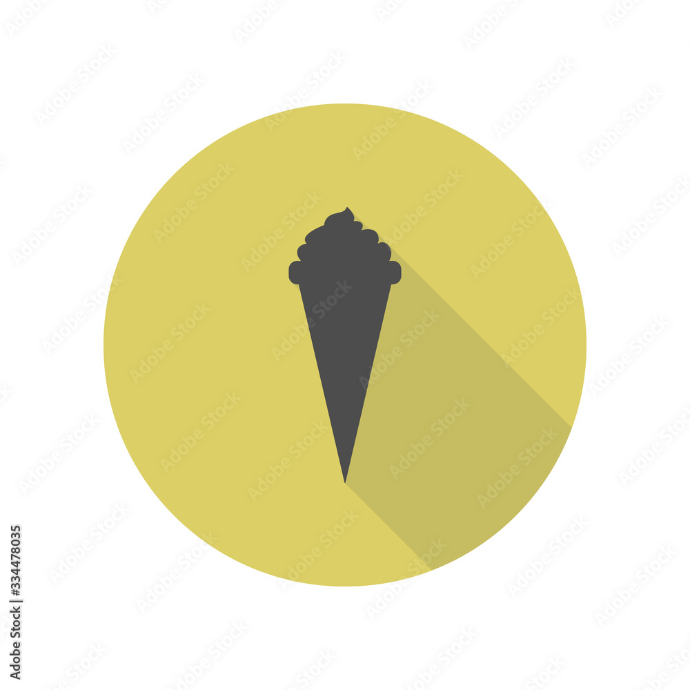 Poster ice cream long shadow icon. simple glyph, flat vector of web icons for ui and ux, website or mobile 