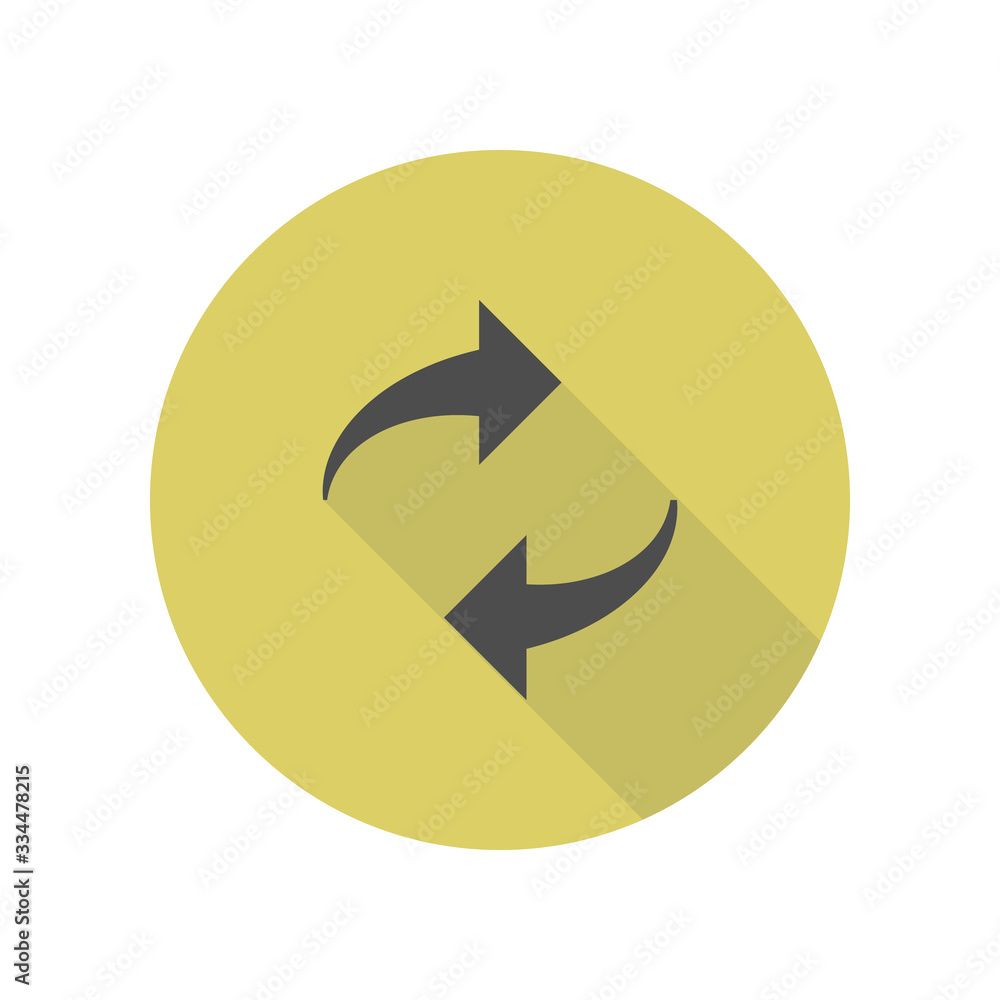 Poster refresh sign long shadow icon. simple glyph, flat vector of web icons for ui and ux, website or mobi