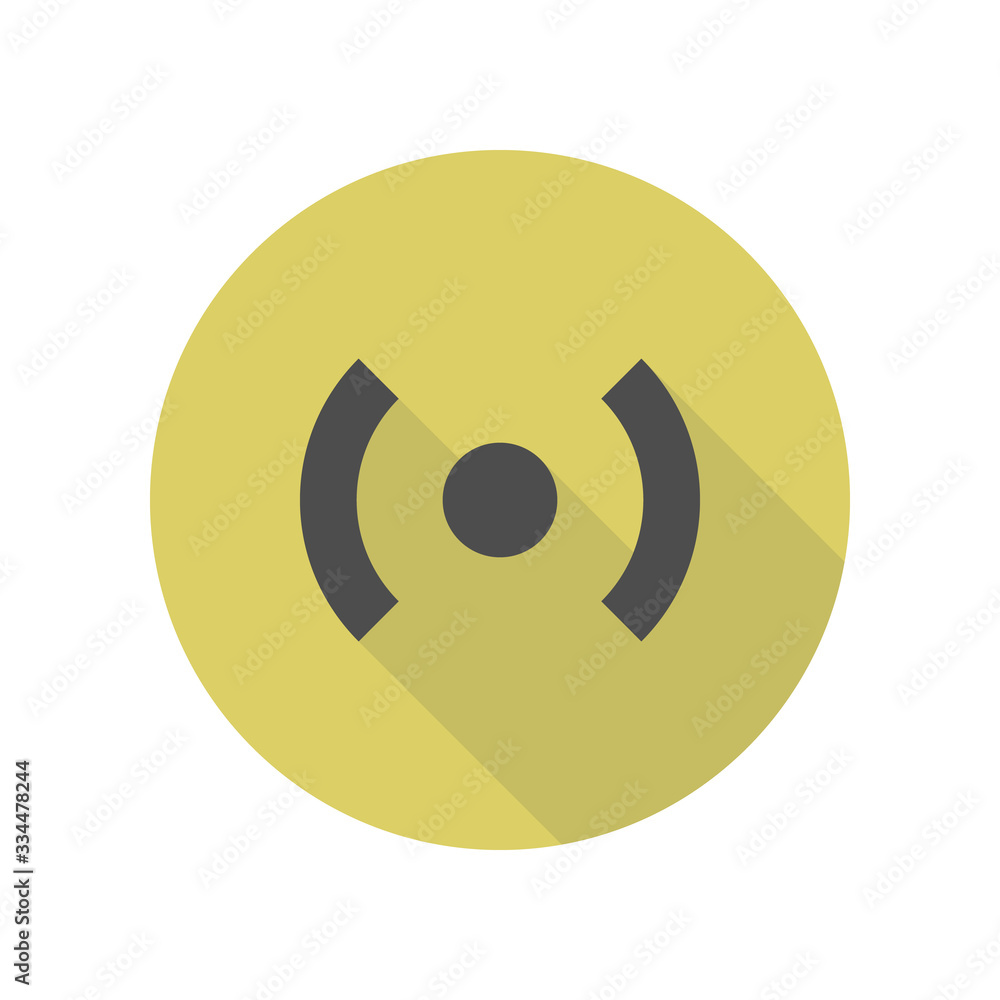 Poster signal sign long shadow icon. simple glyph, flat vector of web icons for ui and ux, website or mobil