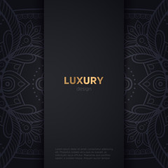 Fototapeta na wymiar luxury mandala dark design background