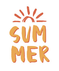 Positive poster with Sun and Summer lettering