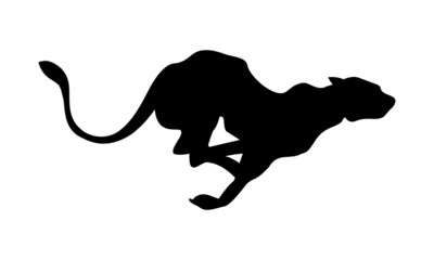 Silhouette of Tiger. Vector illustration of a big tiger running.	