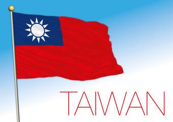 Taiwan official national flag, asiatic country, vector illustration