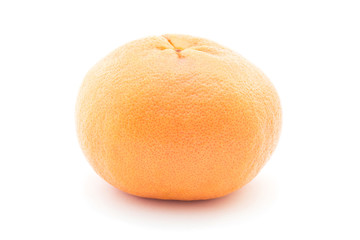 close up of grapefruit isolated on white