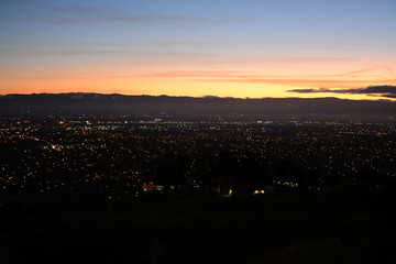 SAN JOSE, CALIFORNIA, USA - OCTOBER 19, 2019: Beautiful city view from Sierra Vista Open Space Preserve