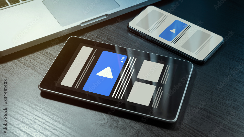 Poster marketing ads strategy in multi-digital platform - cross-device tracking advertising and multi targe