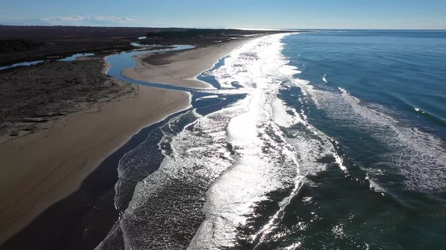 river outfall at the ocean