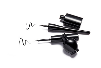 Eyeliner and stroke isolated on white	
