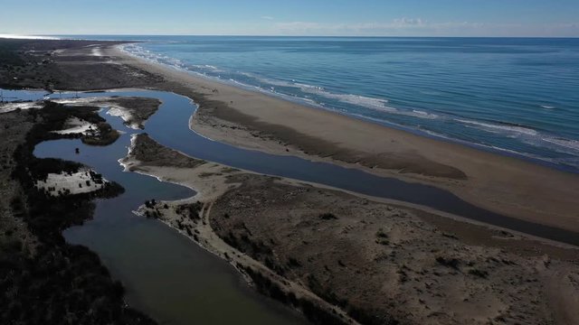 river outfall at the ocean