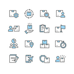 icons set of logistics and transportation