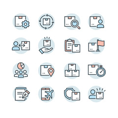  icons set of logistics and transportation