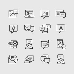 Vector icons of communication