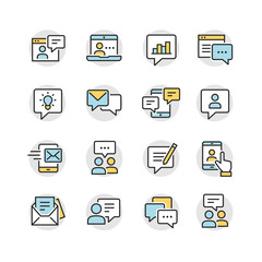 Vector icons set of communication