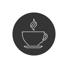 Cup of coffee. Coffee cup line icon. Coffee icon isolated on white background