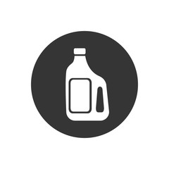 Icon of plastic bottle of liquid laundry detergent. Vector